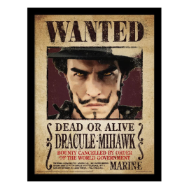 One Piece Netflix framed poster Collector Print Mihawk Wanted 