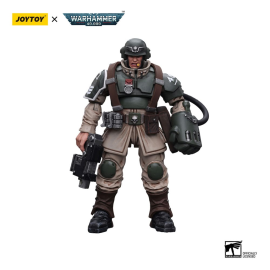 Warhammer 40k figurine 1/18 Astra Militarum Cadian Command Squad Veteran Sergeant with Power Fist 12 cm Action Figure