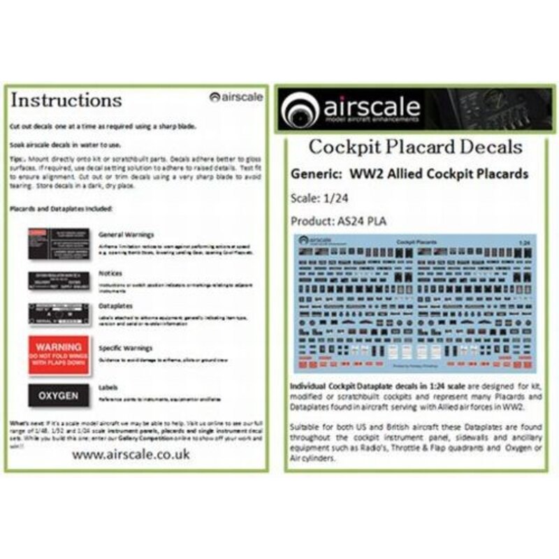 Cockpit Placards & Dataplates (x334)