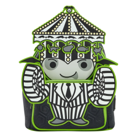 Beetlejuice by Loungefly Mini Pinstripe heo Exclusive backpack 