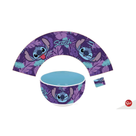STITCH - Purple Flower - Ceramic Bowl in Gift Box 600ml 