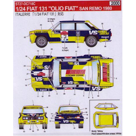 FIAT 131 OLIO FIAT SAN REMO 1980 Decal 