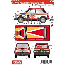 FIAT A112 ABARTH SAN REMO 1983 Decal 