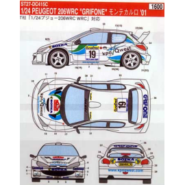 PEUGEOT 206 WRC GRIFONE MC 2001 Decal 