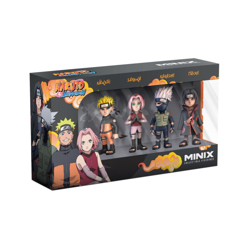 NARUTO SHIPPUDEN - Naruto, Kakashi, Sakura & Itachi - Pack 4 Figure Minix 7cm Figure