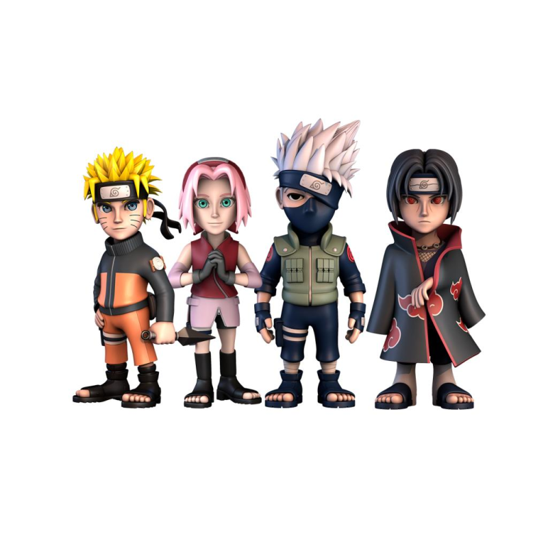 NARUTO SHIPPUDEN - Naruto, Kakashi, Sakura & Itachi - Pack 4 Figure Minix 7cm Minix