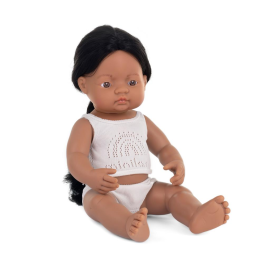 ML Dolls: NATIVE AMERICAN BOY DOLL 38cm, vanilla scented, waterproof, sexed doll, in resin, in gift box. Made in Spain, 10m+ 