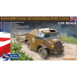 GECKO: 1/35; British WWII Tractor, 4x4 Field Artillery (C8 Mk. II Early) Model kit 