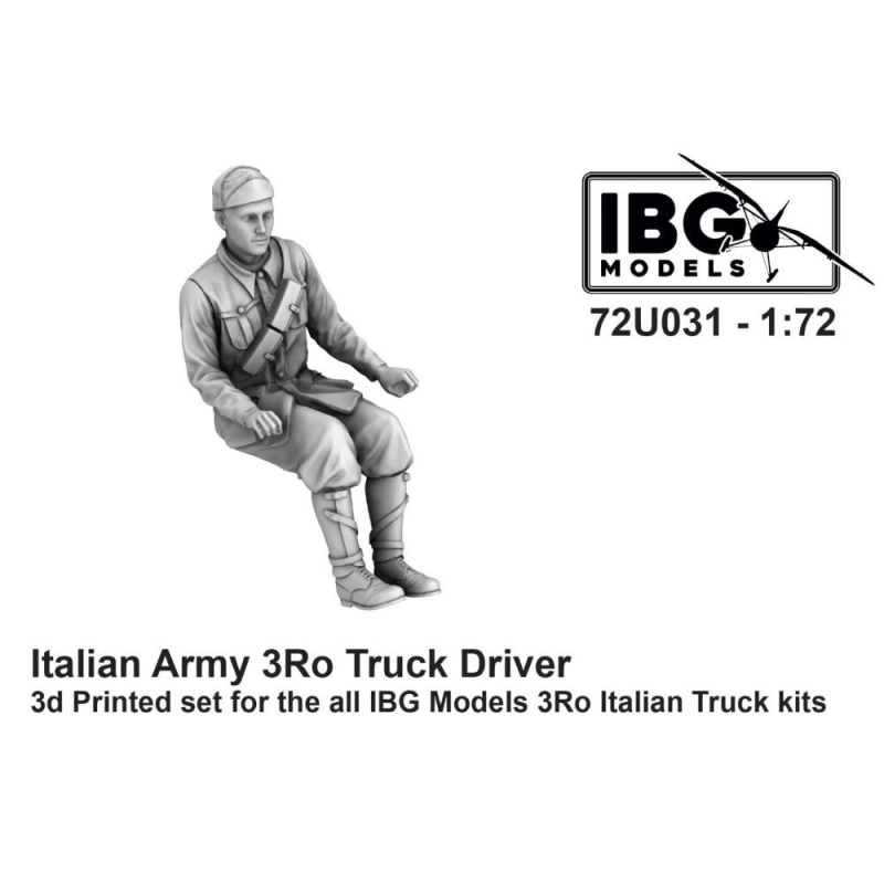 IBG MODELS: 1/72; Italian Army 3Ro Truck Driver (3d printed - 1 figure) 