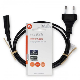 Power Cable - Standard 2 ports for Saturn/Dreamcast/XBOX/PS1/PS2/PS3 Slim PS4... - IEC-320-C7 - 2.0 m - Black 