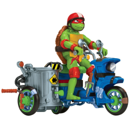 TMNT: Mutant Mayhem - Turtle Cycle with Sidecar and 4 inch Raphael Action Figure Figurine 