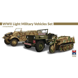 Hobby 2000: 1/72; WWII Light Military Vehicles Set (ACADEMY + CARTOGRAF) Model kit 