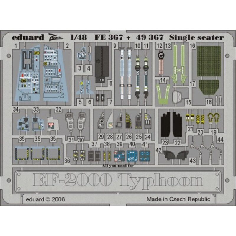 Eurofighter EF-2000 Typhoon single seat PRE-PAINTED IN COLOUR! (designed to be used with model kits from Revell) This Zoom set i