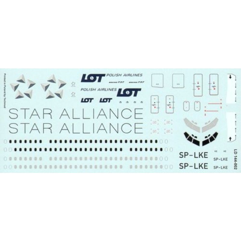 Decals Boeing 737-500 PLL LOT Star Alliance Polish Airlines Lima Oscar Decals