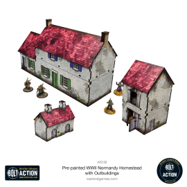 Pre-painted WWII Normandy Homestead with Outbuildings 