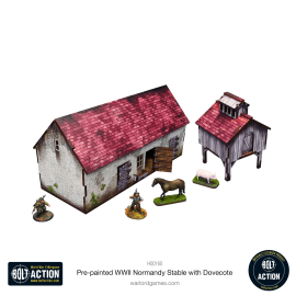 Pre-painted WWII Normandy Stable with Dovecote 