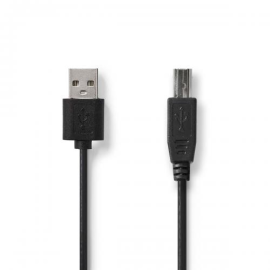 USB 2.0 cable - A male - B male - 2m for printers - Black - Without packaging 