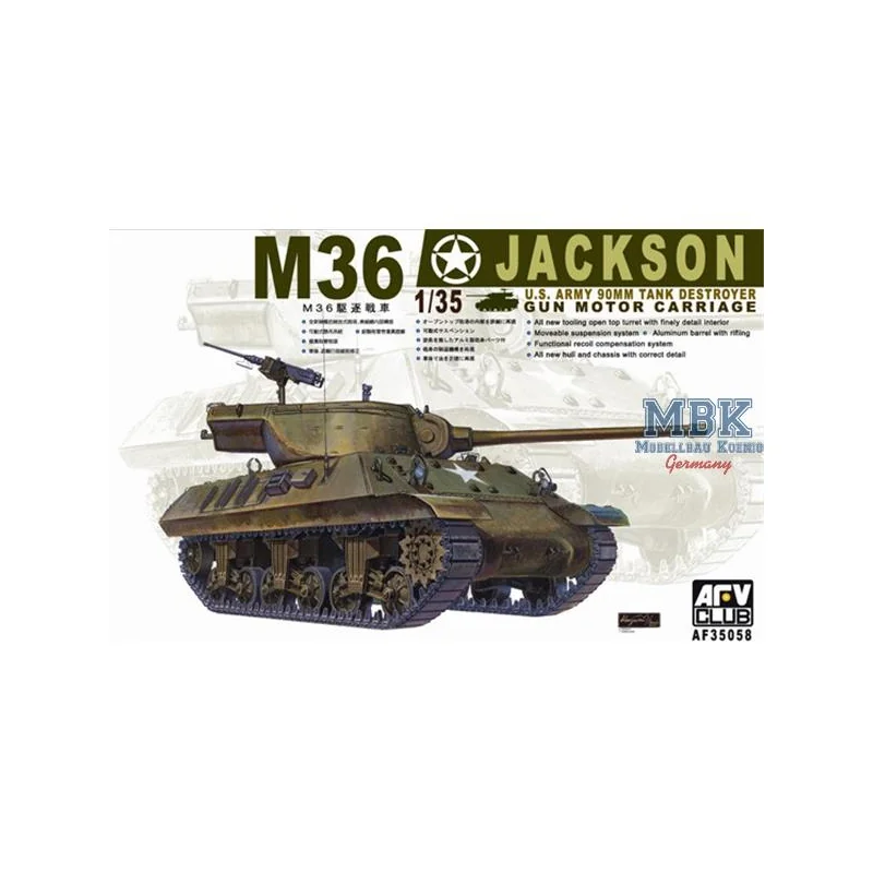 M36 Jackson 90mm WWII Version Tank Destroyer Motor Gun carriage