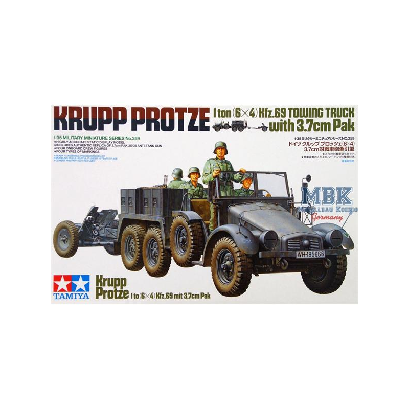 Krupp Protze 1 ton (6 x 6) towing truck with 37mm Pak