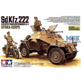 Sd.Kfz.222 Afrika Korps with crew and DKW motorcycle with rider
