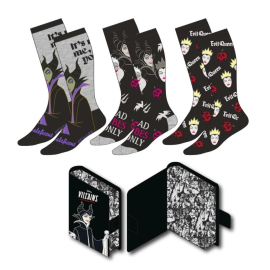 DISNEY VILLAINS - Pack of 3 Pairs of Socks (Size 36-43) 