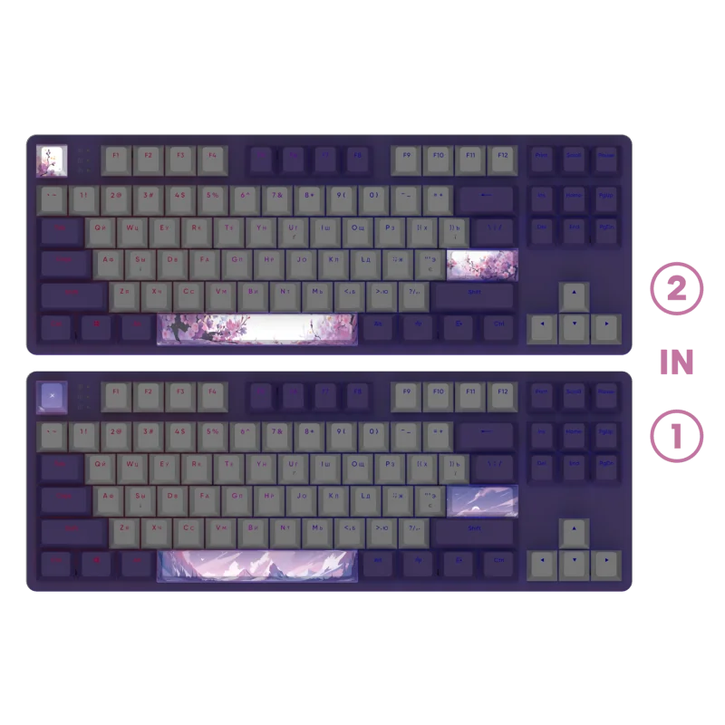 Dark Project One - 87 Violet Horizons RGB ANSI Keyboard QWERTY Gaming Keyboard:Mouse