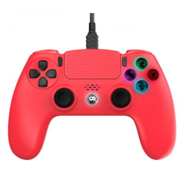 Red Wired Controller for PS4 with 3M Cable with Jack Socket 