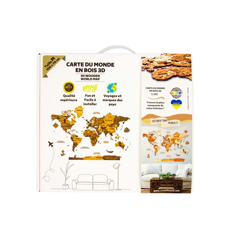 Clear 3D WOODEN WORLD MAP M Puzzle 