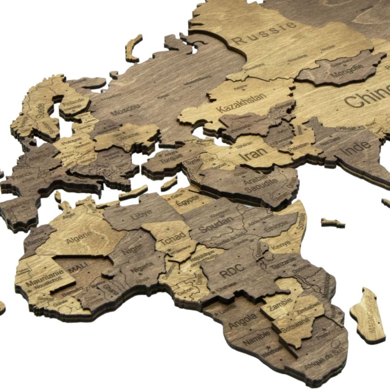 3D WOODEN WORLD MAP chocolate M Jigsaw puzzle