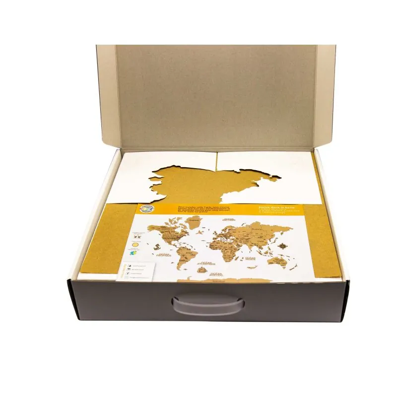 3D WOODEN WORLD MAP chocolate L