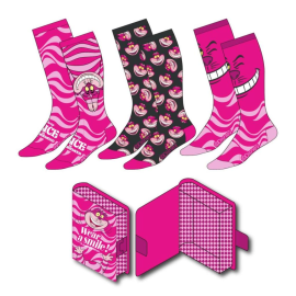 Alice in Wonderland - Cheshire Cat - Pack of 3 Pairs of Socks (Size 36-43) 