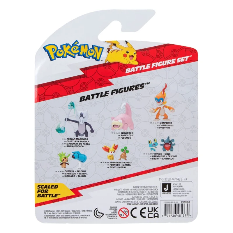 Pokémon pack 3 figures Battle Figure Set Scalpion, Squirtle 1, Chimpenfeu 5 cm