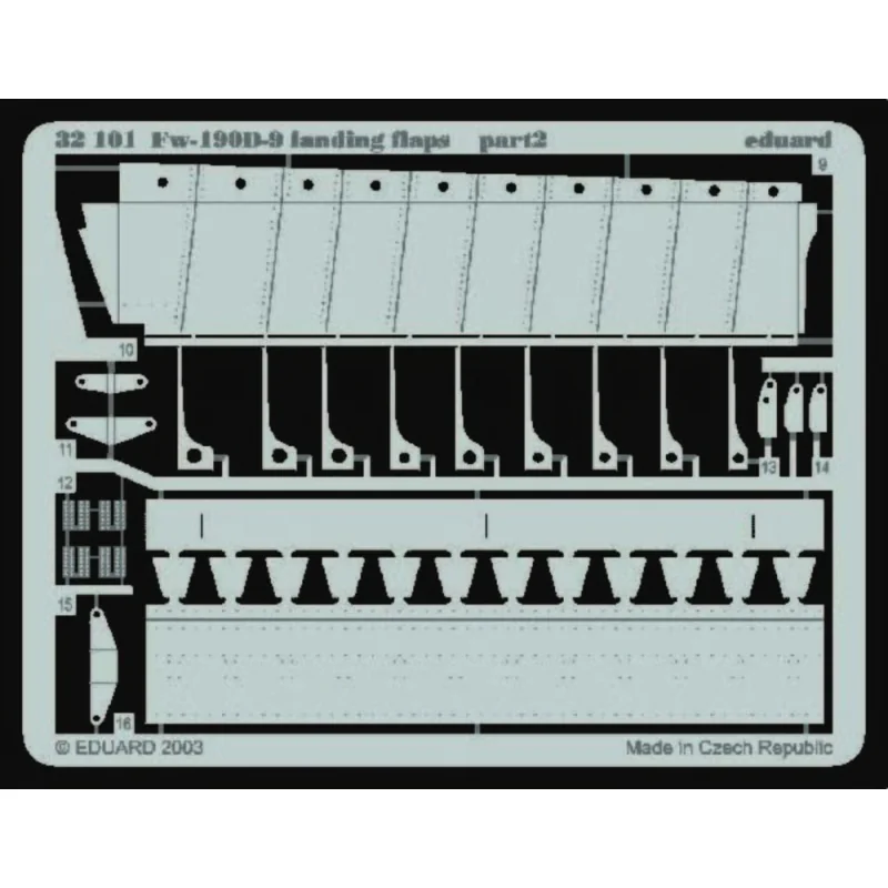 Focke Wulf Fw 190D-9 landing flaps (designed to be assembled with model kits from Hasegawa)