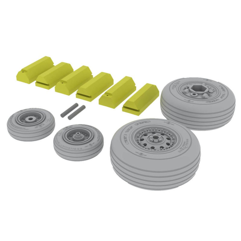 F-4J/S Phantom wheels (designed to be assembled with model kits from Tamiya)