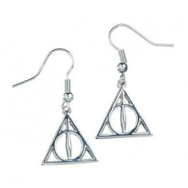 Harry Potter silver plated earrings Deathly Hallows