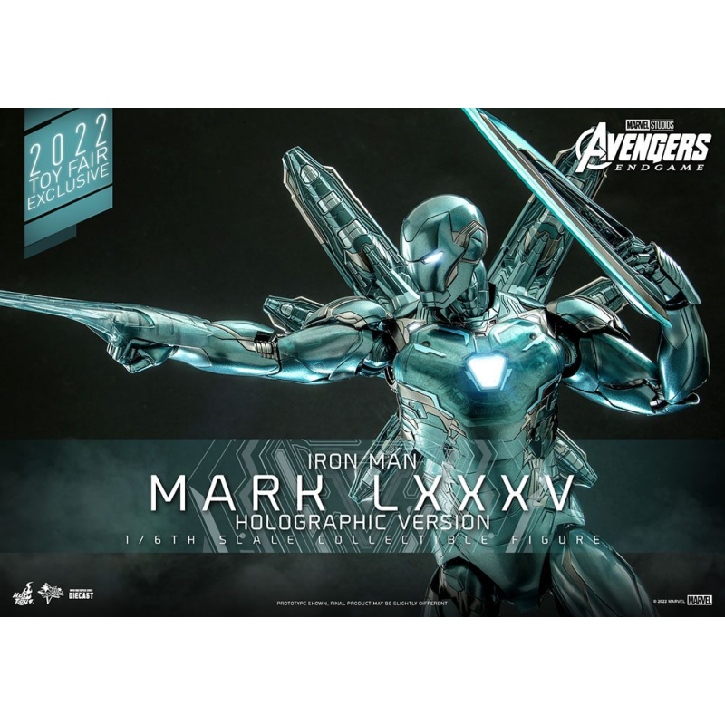 Avengers: Endgame Diecast Figure 1/6 Iron Man Mark LXXXV (Holographic Version) 2022 Toy Fair Exclusive 33 cm