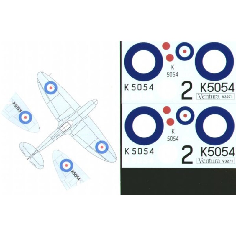 Prototype Supermarine Spitfire Supermarine Spitfire K5054 numbered 2 at RAF Pageant, Hendon 1936 overall pale blue Sheet include