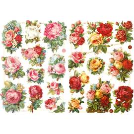 Vintage cutouts, assorted roses, 16.5x23.5 cm, 2 sheets/ 1 pk.