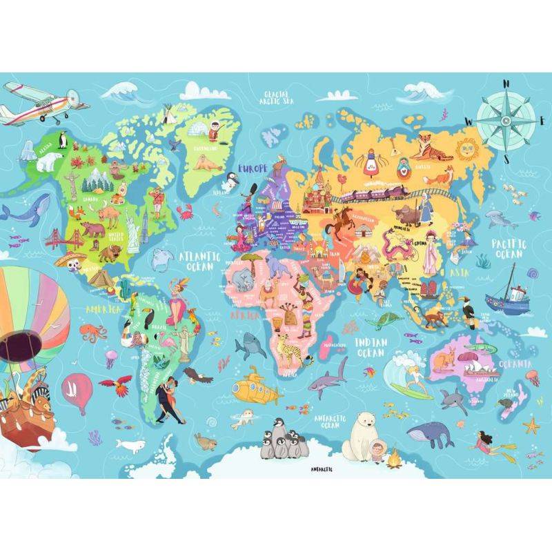 Puzzle 100 p XXL - The world map