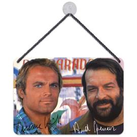 Bud Spencer & Terence Hill metal sign Autogramm 16.5 x 11.5 cm