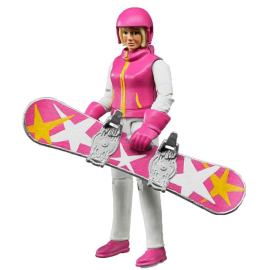 Woman on snowboard with accessories Figurine 