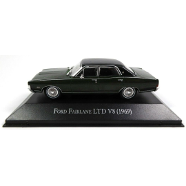 FORD Fairlaine LTD V8 1969 4-door sedan green black roof sold in blister pack Die-cast 