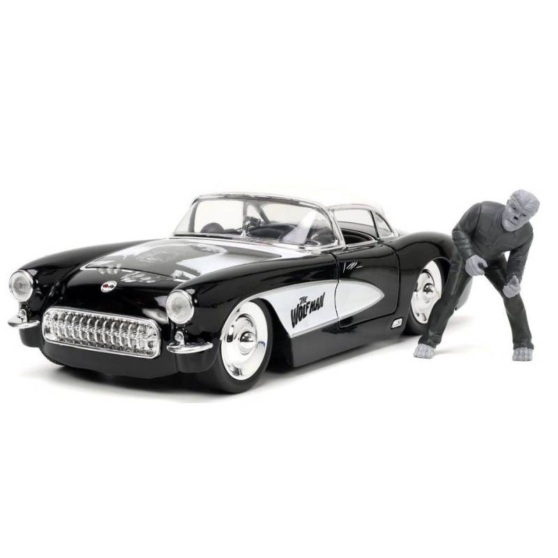 CHEVROLET Corvette with WOLFMAN Black figurine 1957