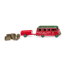 MERCEDES-BENZ O 319 bus with trailer Christmas edition Die-cast 