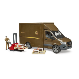 MERCEDES BENZ Sprinter UPS truck with driver and accessories Die-cast 