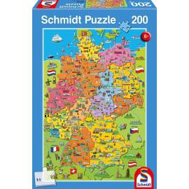 200 Piece Puzzle Map of Germany Illustrated 