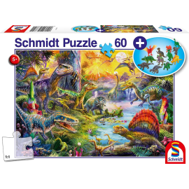 60 Piece Puzzle Dinosaurs with figurines 