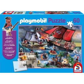 PLAYMOBIL 60 Piece Puzzle Pirates with figurine 