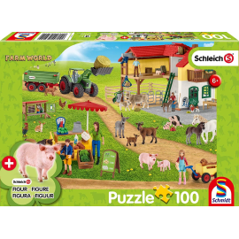 SHCLEICH 100 Piece Puzzle Farm and Store with Figure 