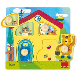 4-piece wooden puzzle The bear family's house 